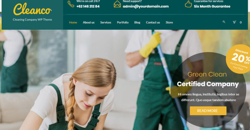 Best Cleaning Company Wordpress Themes Collection - April 2018